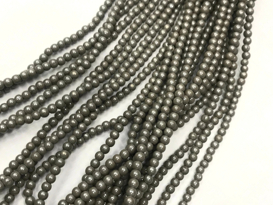 Gray Opaque Round Rocaille Glass Seed Beads-4mm