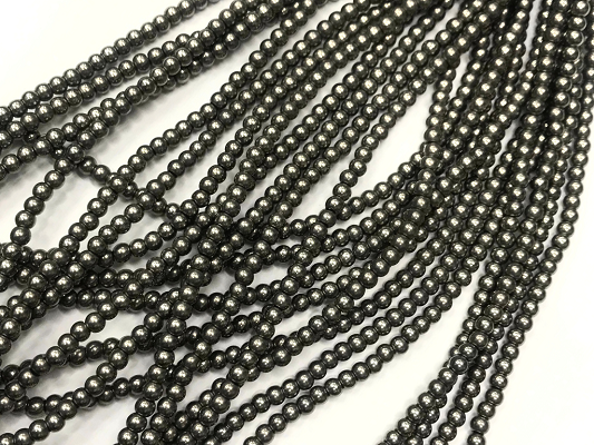 Black Opaque Round Rocaille Glass Seed Beads-4mm