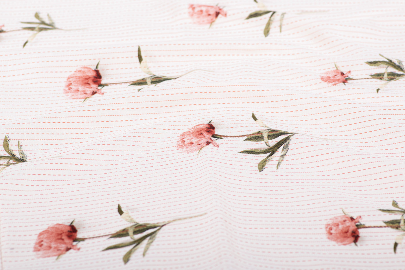 pinkliningflowerprintcottonfabric