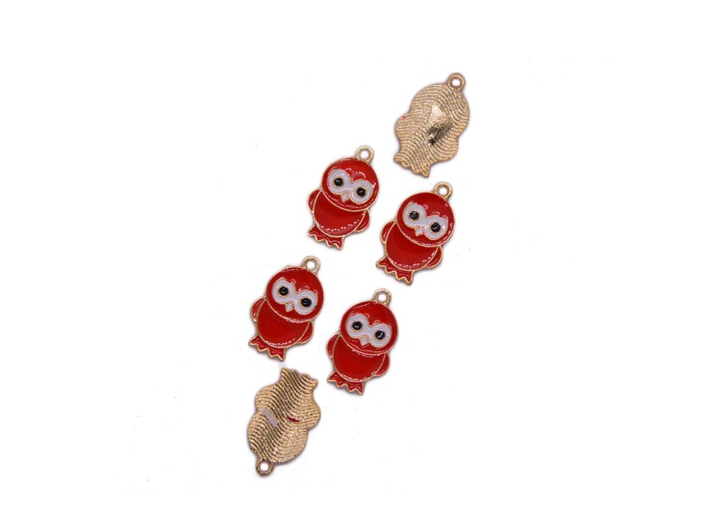 Red Owl Metal Charms