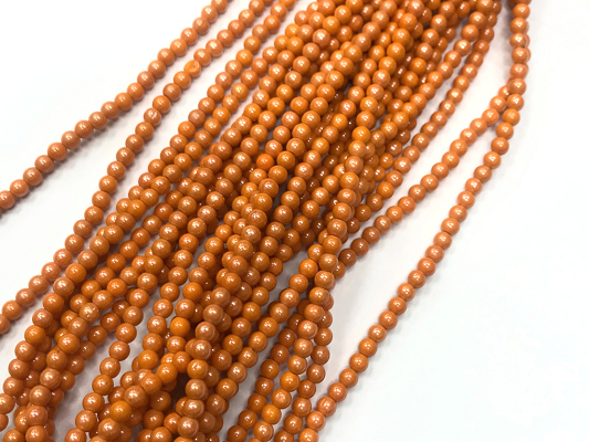 Orange Opaque Round Rocaille Glass Seed Beads-4mm