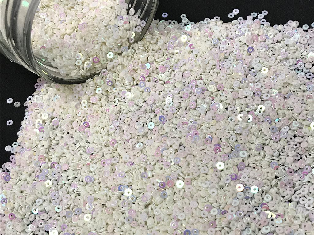 Off White Rainbow Circular Plastic Sequins
