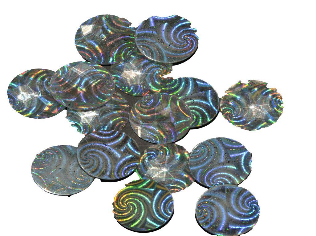 White Rainbow Circular Plastic Stones