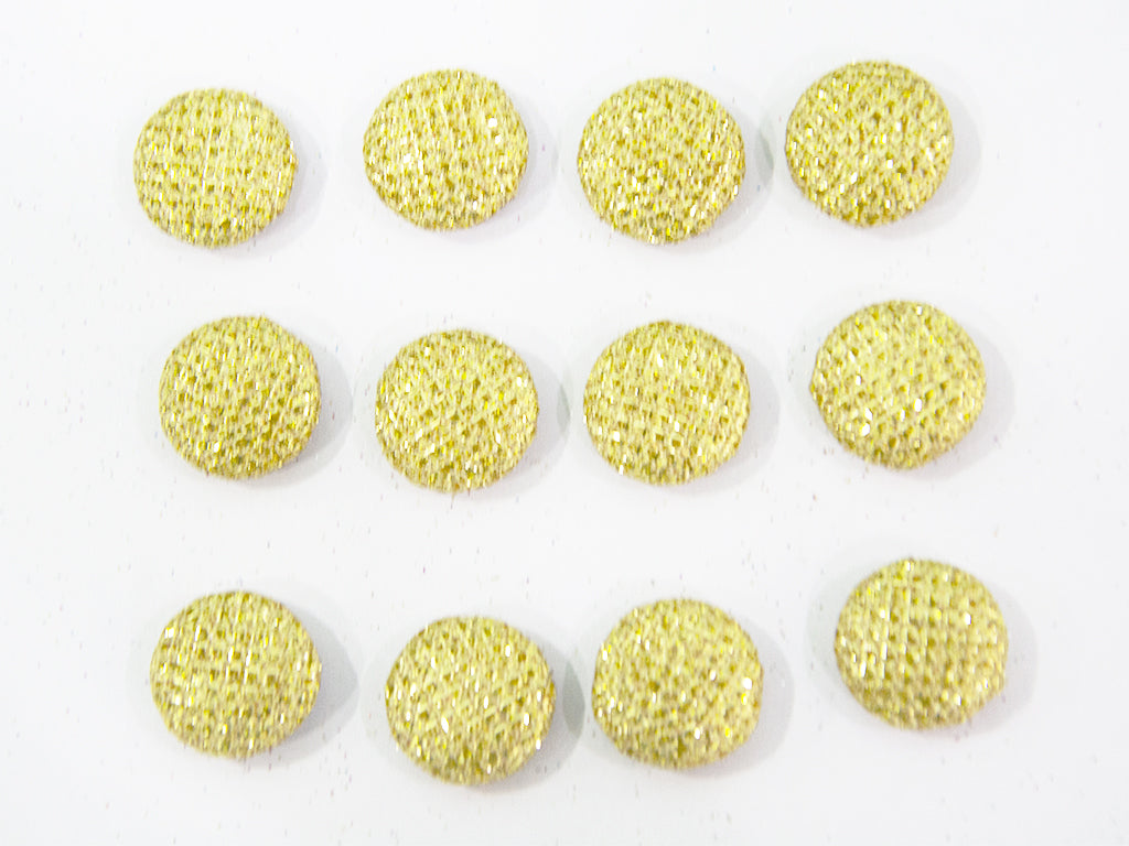 Golden Glitter Fabric Buttons