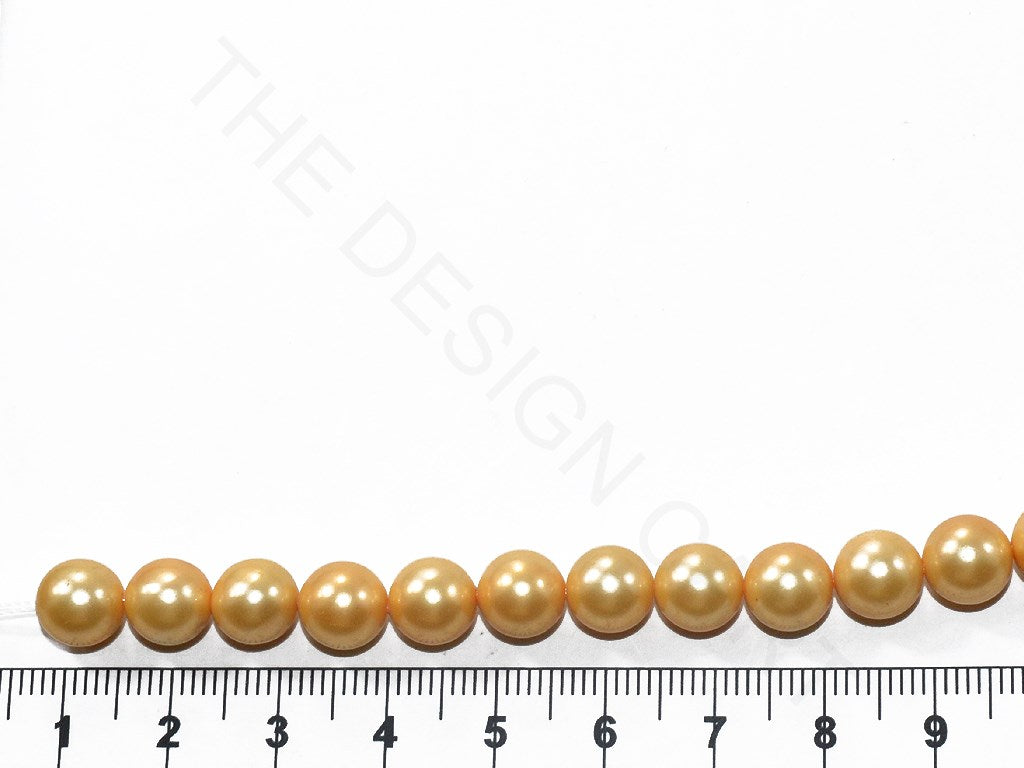 Golden Round Shell Pearls (10 mm) | The Design Cart (3785194111010)