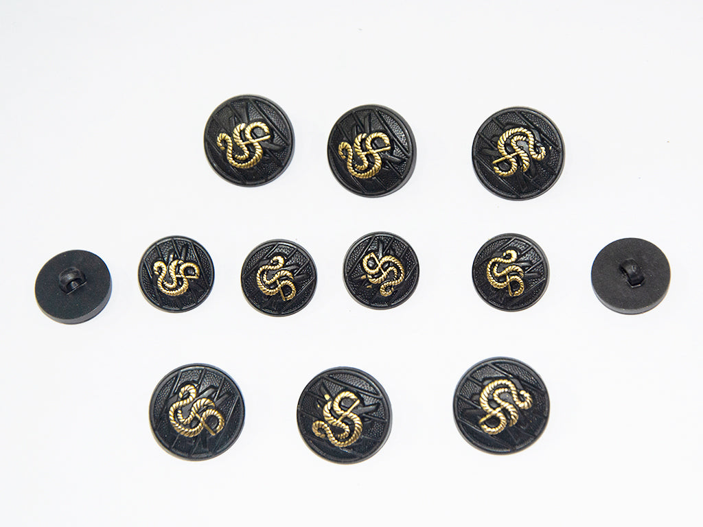 Black Designer Acrylic Suit Buttons