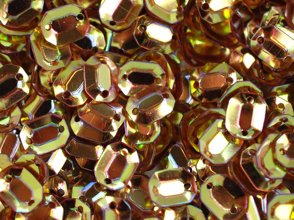 Golden Lustre 2 Hole Octagonal Plastic Sequins (1809419468834)