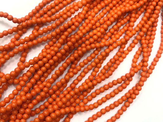 Deep Orange Opaque Round Rocaille Glass Seed Beads-4mm