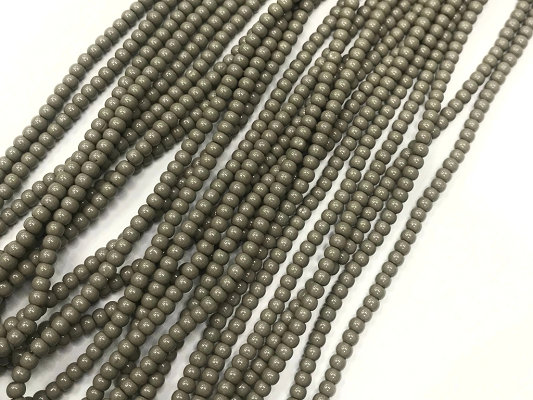 Deep Gray Opaque Round Rocaille Glass Seed Beads-4mm