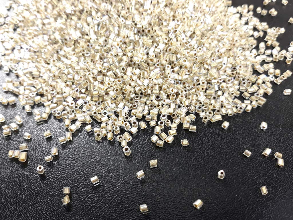 Golden Inside Colour 2 Cut Seed Beads (1620431896610)