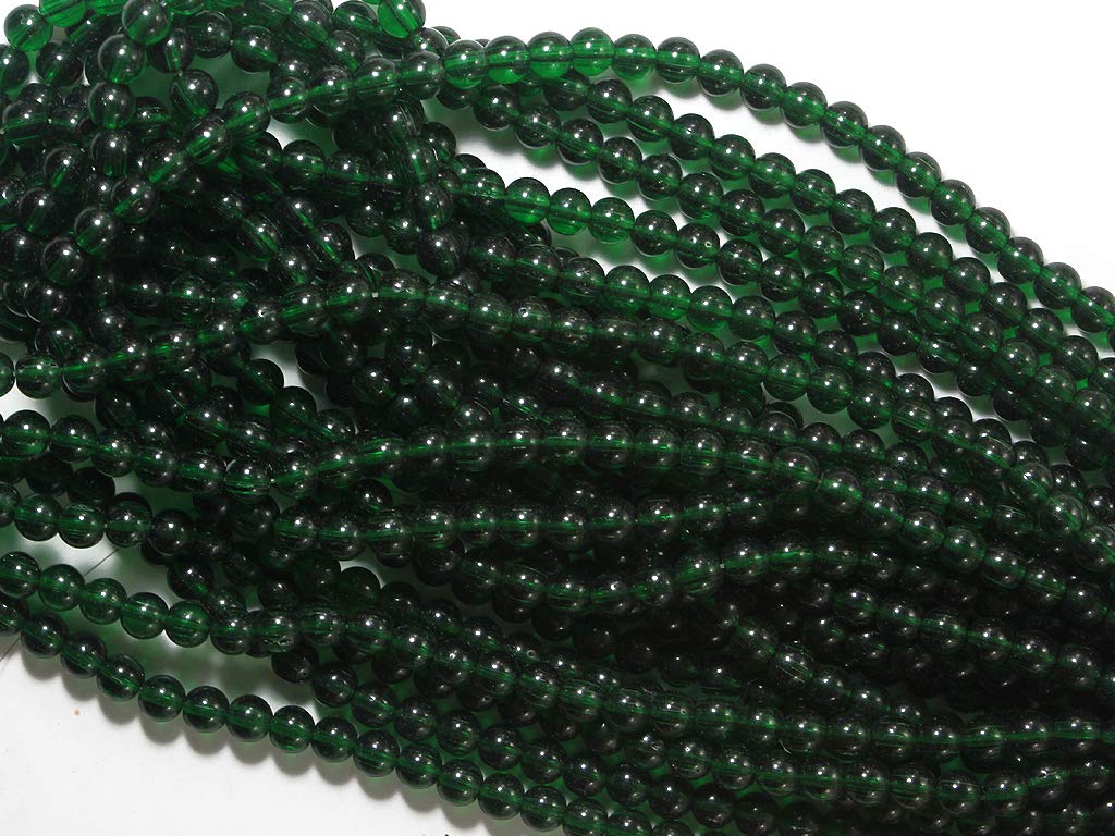 Dark Green Spherical Pressed Glass Beads (1709211090978)