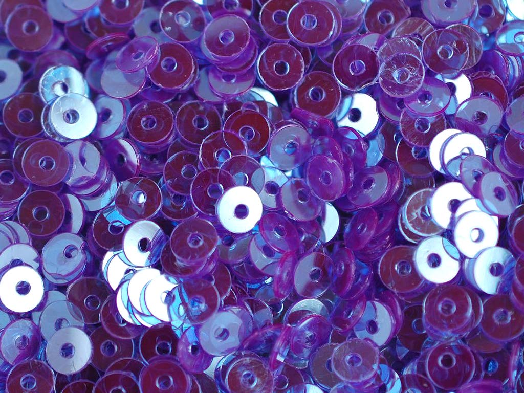 Purple Transparent 1 Hole Circular Plastic Sequins (1809418879010)