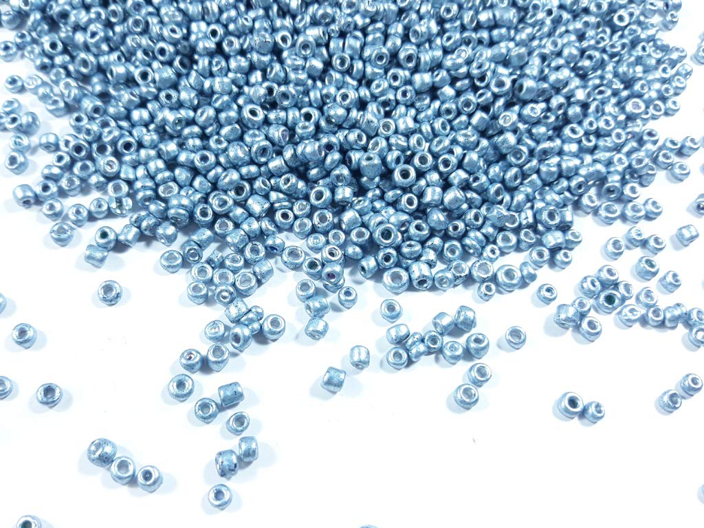 Sky Blue Unisilver Round Rocailles Seed Beads (1620430618658)