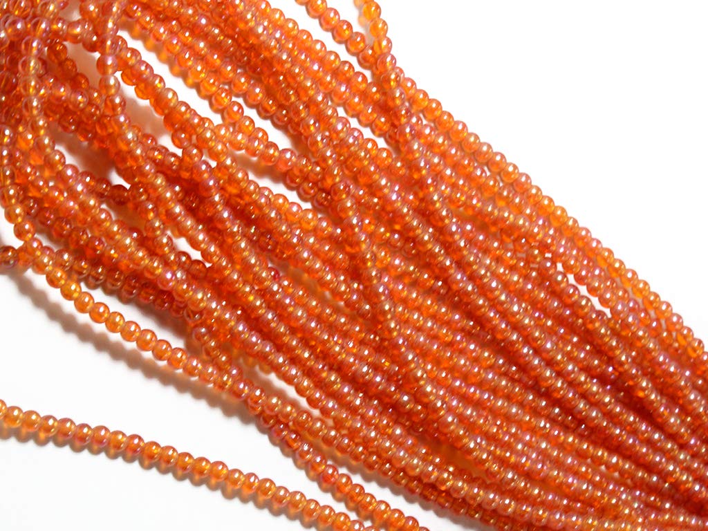 Orange Round Pressed Glass Beads (1709209223202)