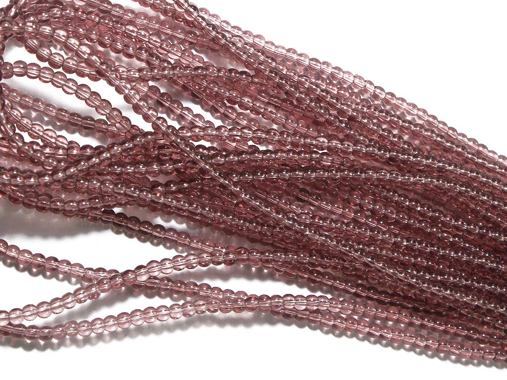Rosewood Pink Round Pressed Glass Beads (1709209518114)