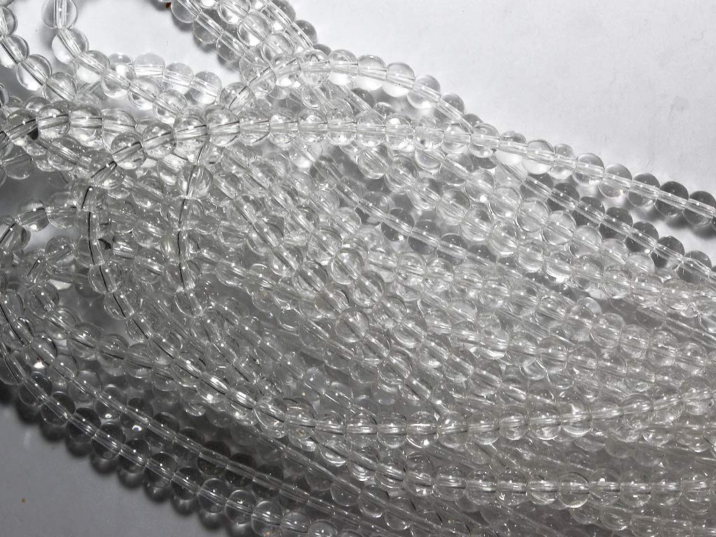 White Transparent Spherical Pressed Glass Beads (1709211189282)