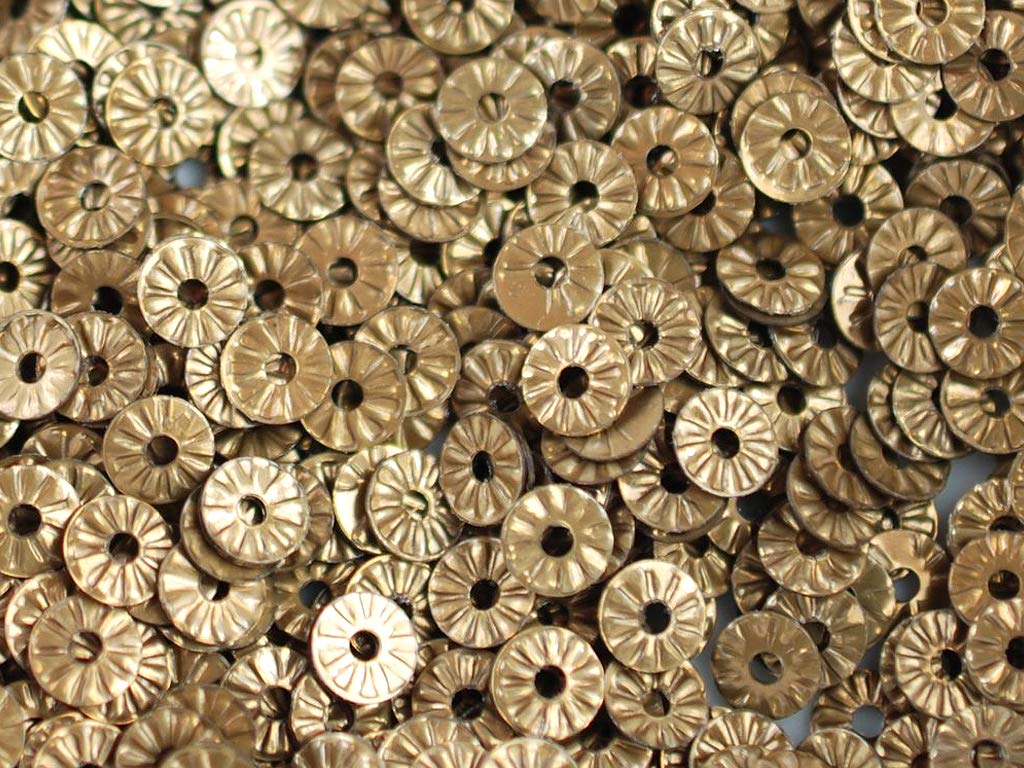 Dull Golden 1 Hole Circular Plastic Sequins (1809421172770)