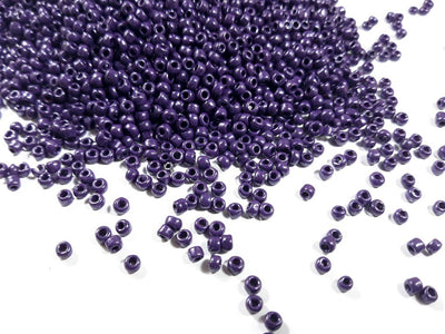 Deep Purple Opaque Round Rocailles Seed Beads (1620430028834)