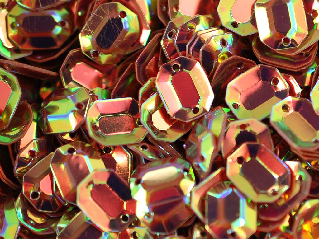 Rose Gold Metallic 2 Hole Octagonal Plastic Sequins (1809417895970)