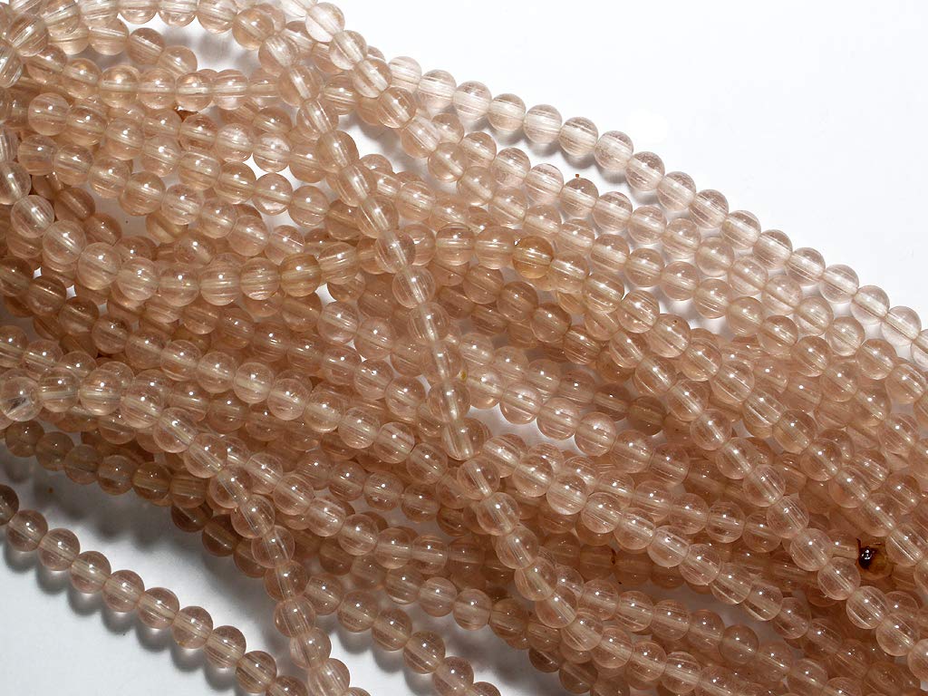 Transparent Brown Spherical Pressed Glass Beads (1709211058210)