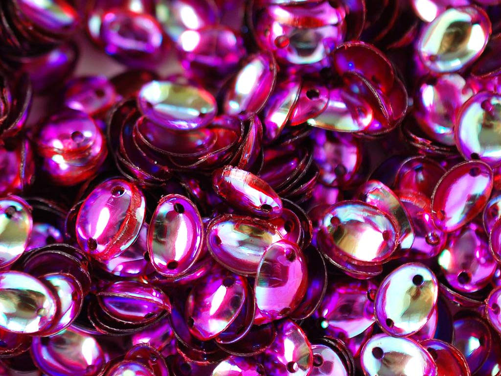 Pink 2 Hole Oval Plastic Sequins (1809415700514)