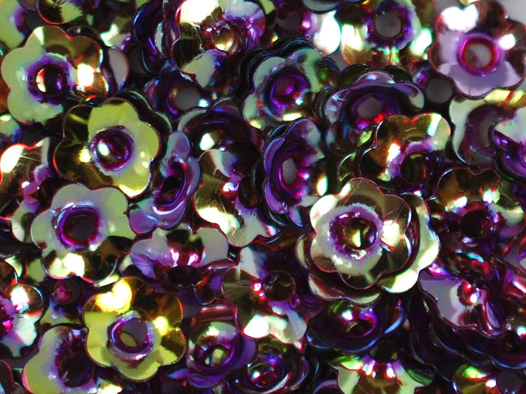 Purple Metallic Flower Shape Plastic Sequins (1809414127650)