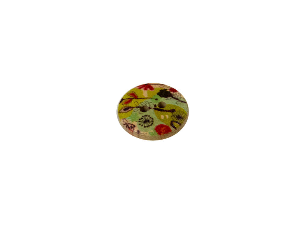 Multicolour Leaves Printed 2 Hole Wooden Buttons1