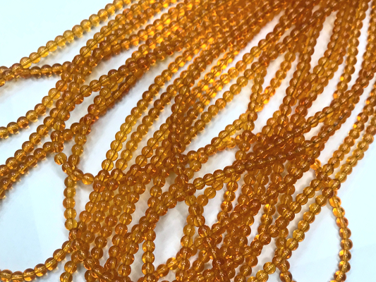 Orange Transparent Spherical Glass Beads-4mm