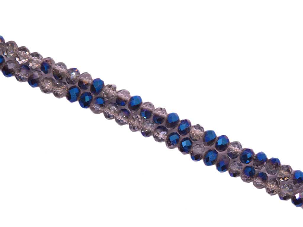 Blue Silver Double Tone Crystal Beads