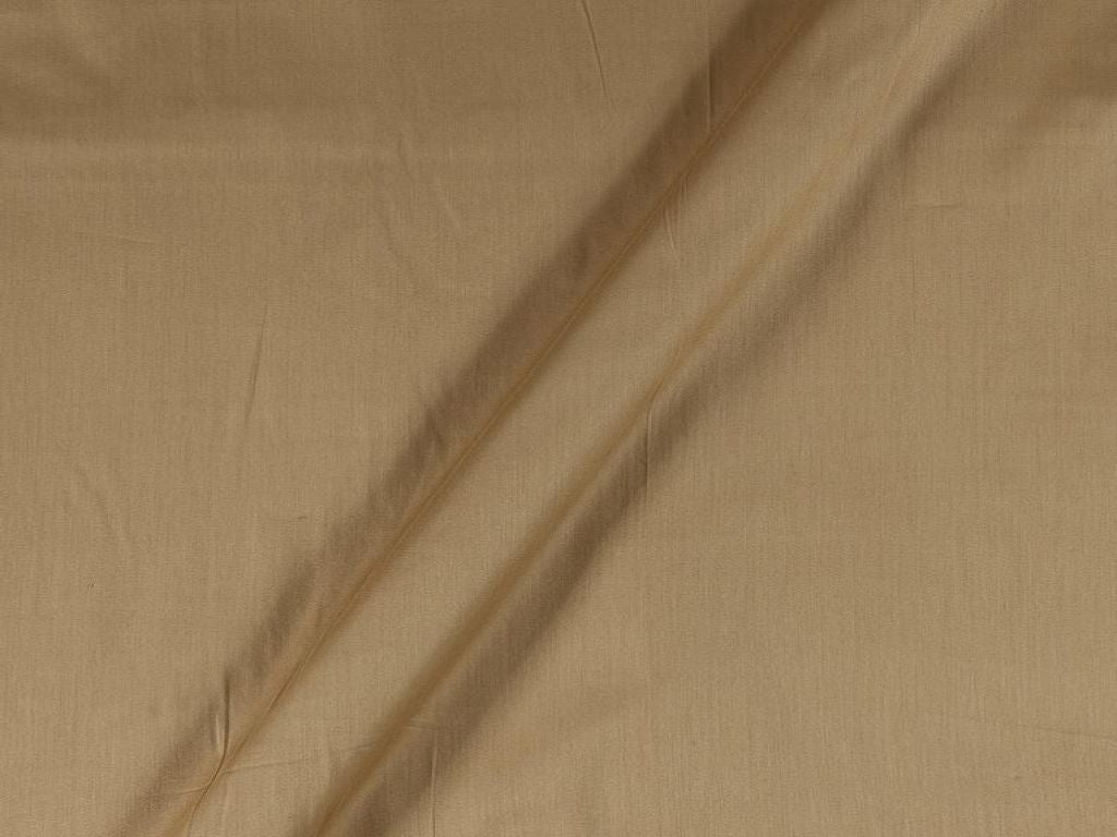 Beige Gold Cotton Satin Plain Dyed Fabric