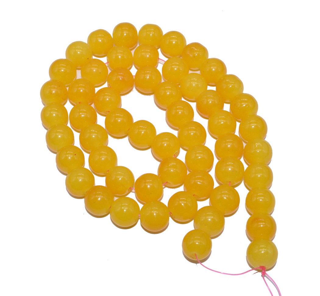 Honey Yellow Round Painted Glass Beads