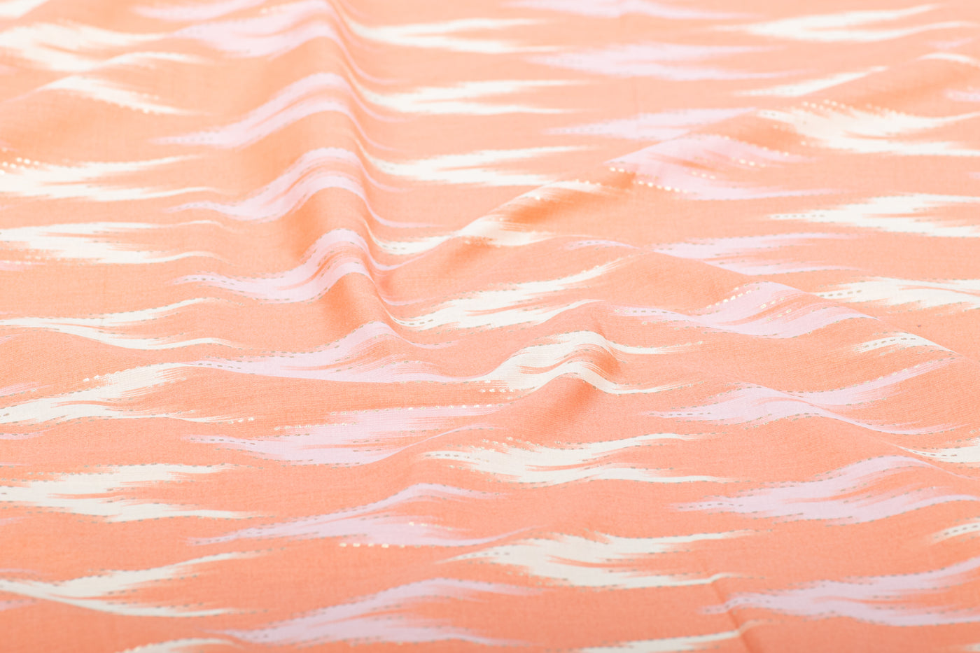 orangeikkatprintcottonfabric