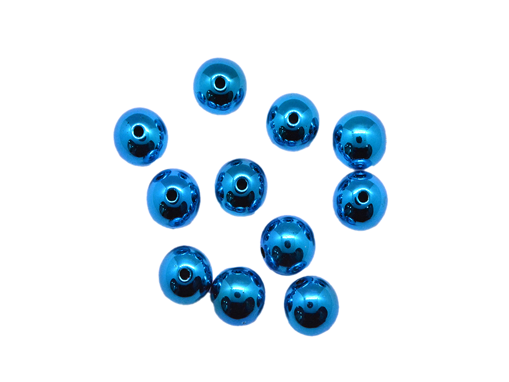 Blue Circular Plastic Acrylic Beads 10mm