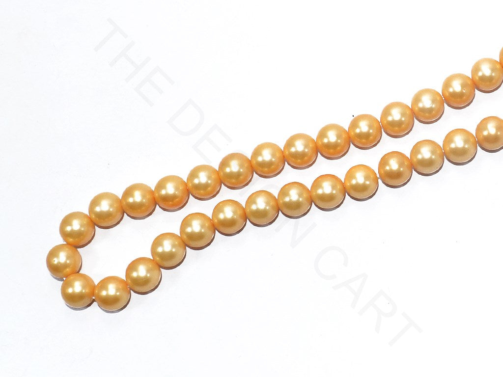 Golden Round Shell Pearls (10 mm) | The Design Cart (3785194111010)