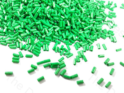 Green Opaque Dyed Bugle / Pipe Beads | The Design Cart (1759391154210)