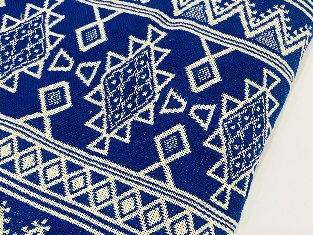 Azure Blue Woven Jacquard Fabric