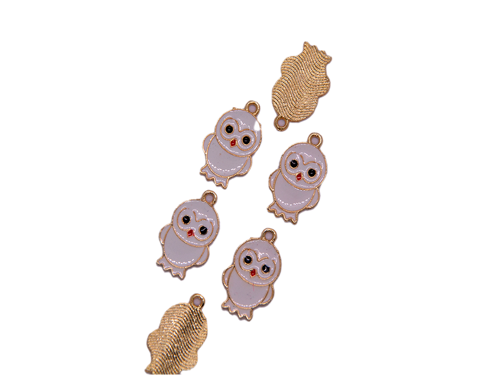 White Owl Metal Charms