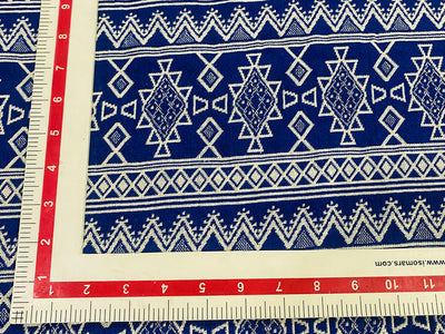 Azure Blue Woven Jacquard Fabric