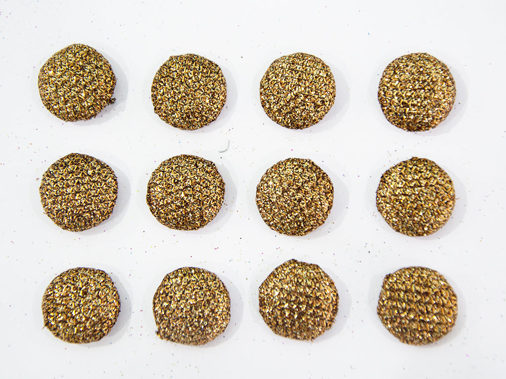Dark Golden Glitter Fabric Buttons