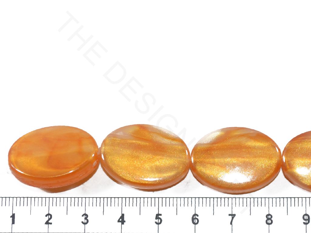 Orange Oval Resin Beads | The Design Cart (3836565061666)