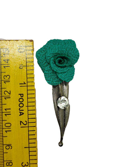 Teal Green Flower Brooch