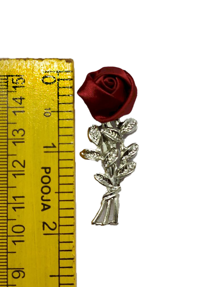 Maroon Flower Rose Designer Brooch