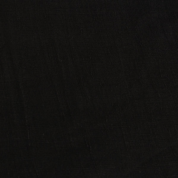 Black Plain Viscose Linen Satin Fabric