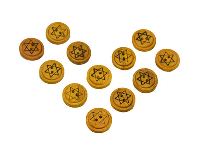 Star Printed Wooden Buttons 2