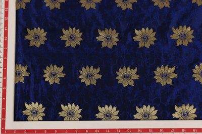 Blue Silk Brocade Fabric 1