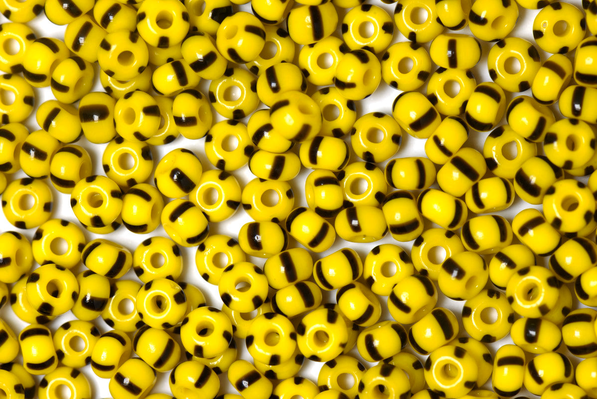 Yellow & Black Preciosa Stripes Seeds Beads