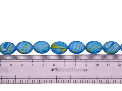 Light Blue Yellow Double Tone Designer Glass Beads