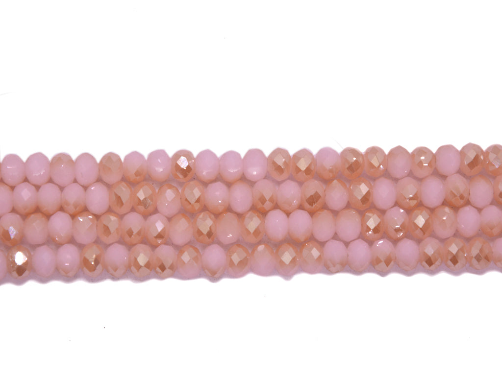 Light Pink Rosegold Double Tone Crystal Beads