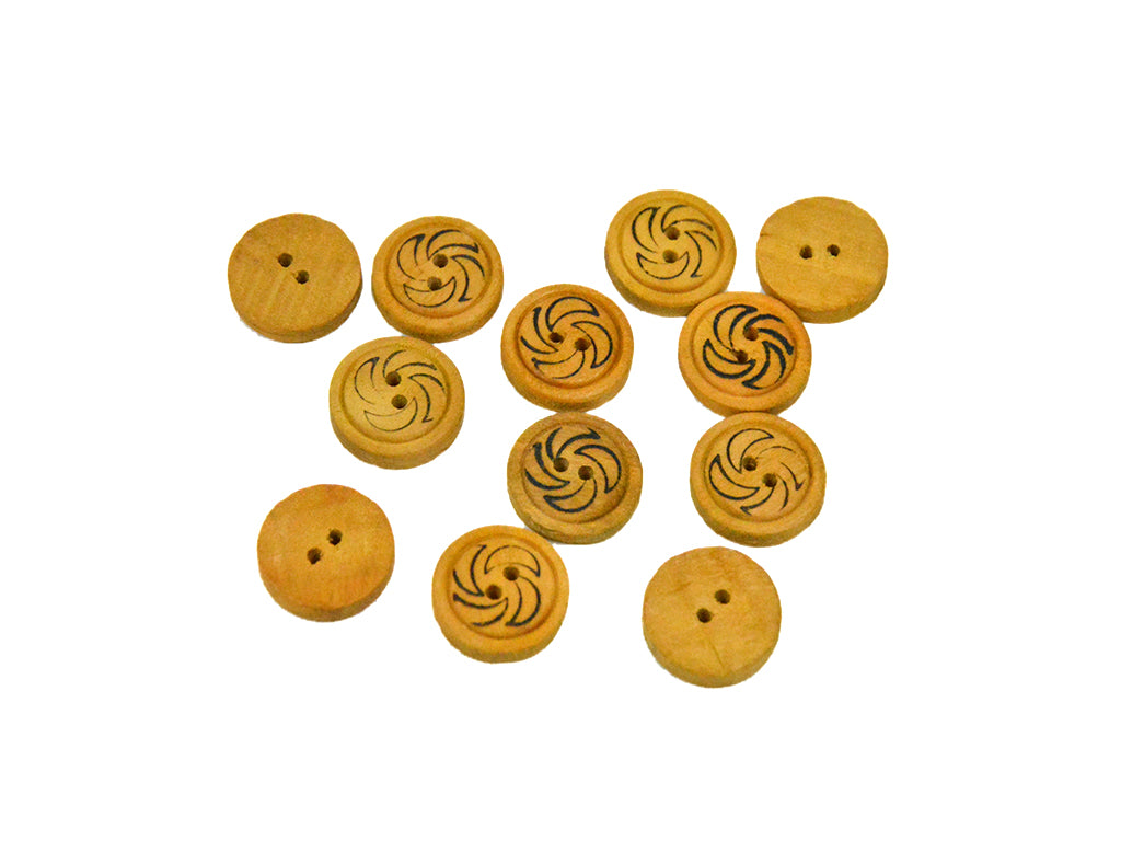 Geometrical Printed Wooden Buttons 3