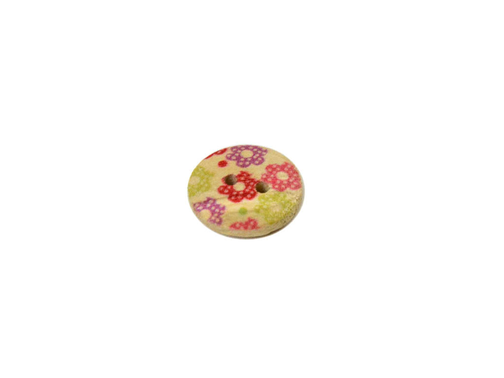 Multicolour Floral Printed 2 Hole Wooden Buttons10